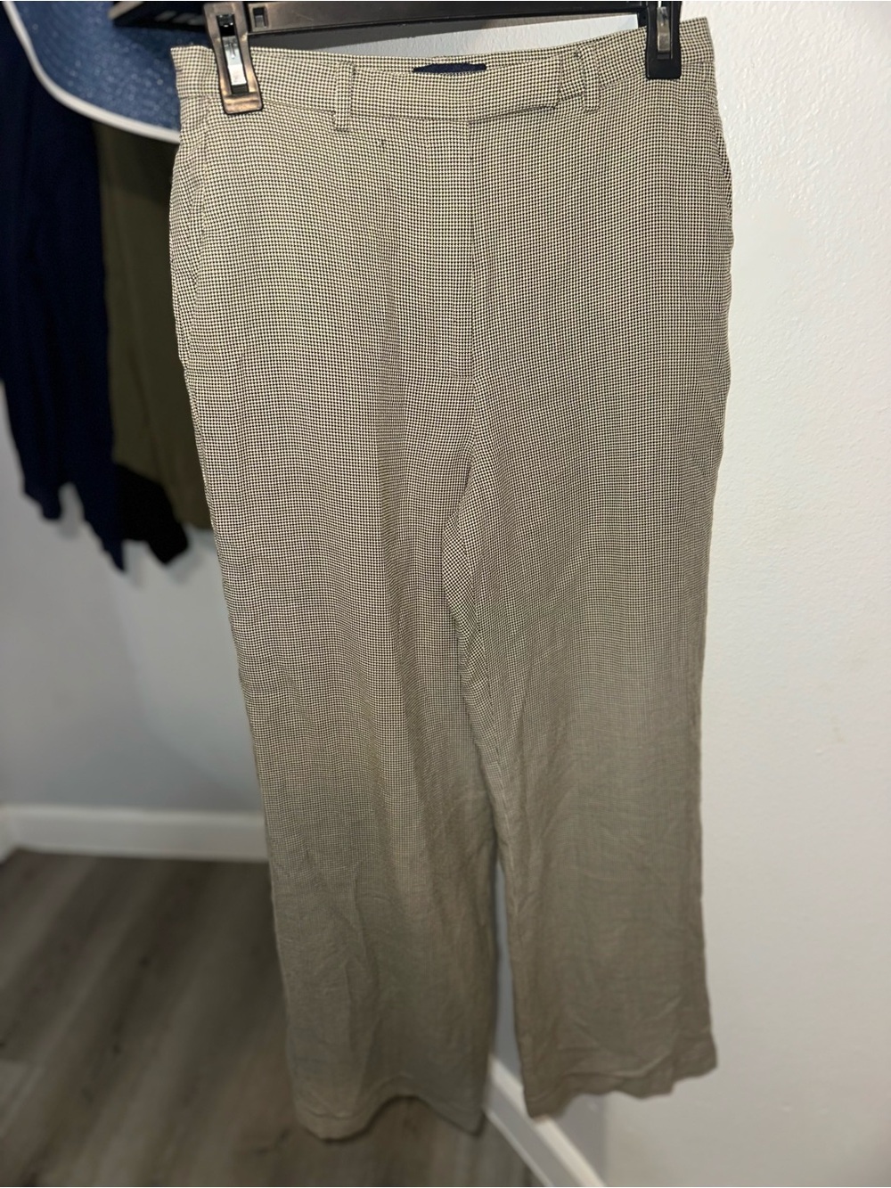 Ann Taylor Tan Microcheck Chinos